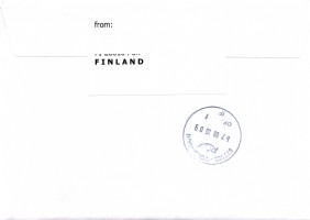 Aland Islands 2020 back receival postmark