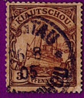 SMS Hohenzollern -Mi:DR-KIA 5 stamp Tsingtau.