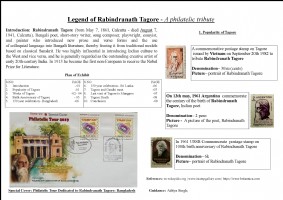 Legend of Rabindranath Tagore-A Philatelic tribute